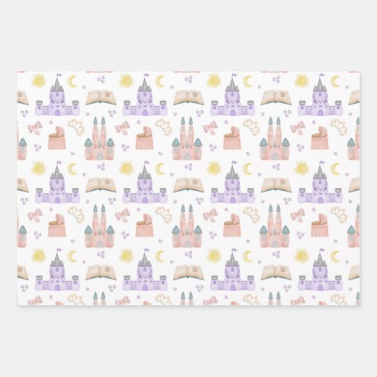 Princess Baby shower Pattern Inpakpapier Vel (Voorkant)