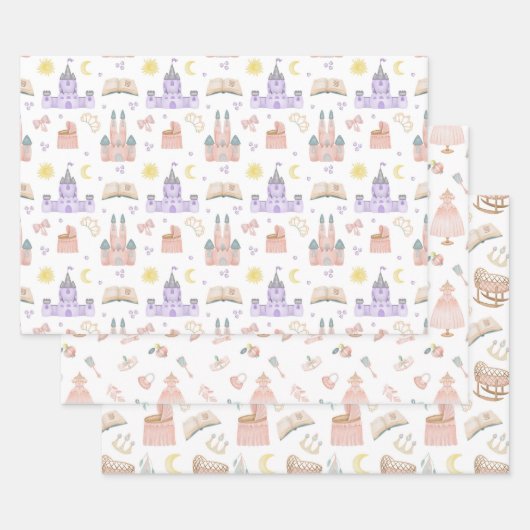 Princess Baby shower Pattern Inpakpapier Vel (Set)