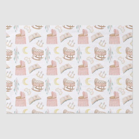 Princess Baby shower Pattern Tissuepapier (Voorkant)