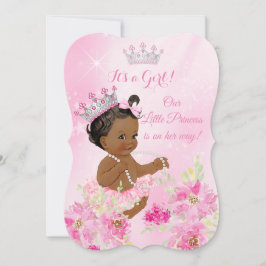 Princess Baby shower Pink floral Tutu etnic Kaart