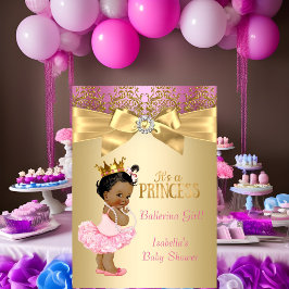 Princess Baby shower Pink Gold Ballerina Etnici Kaart