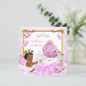 Princess Baby shower Pink Gold Carriage Ethnic Kaart (Staand voorkant)