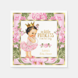 Princess Baby shower Pink Gold Roos Floral Servetten