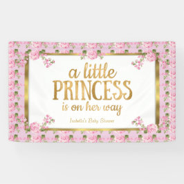Princess Baby shower Pink Gold Roos Floral Spandoek