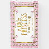 Princess Baby shower Pink Gold Roos Floral Spandoek (Verticaal)