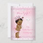 Princess Baby shower Pink Lace Tiara Ethnic Kaart (Voorkant)