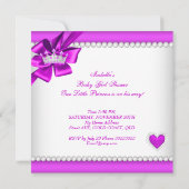 Princess Baby shower Pink Paars Tiara Ethnic Kaart (Achterkant)