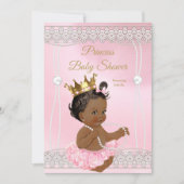 Princess Baby shower Pink pearl lace Etnic Kaart (Voorkant)