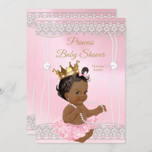Princess Baby shower Pink pearl lace Etnic Kaart