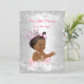Princess Baby shower Pink Silver Winter Ethnic Kaart (Staand voorkant)