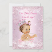Princess Baby shower Pink Snowflake Winter Kaart (Voorkant)