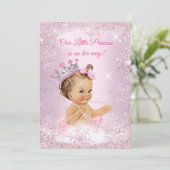 Princess Baby shower Pink Snowflake Winter Kaart (Staand voorkant)