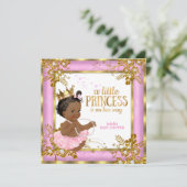 Princess Baby shower Pink Tutu Floral etnisch Kaart (Staand voorkant)