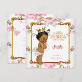 Princess Baby shower Pink White Floral etnisch Kaart (Voorkant / Achterkant)