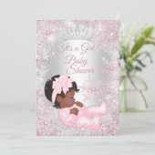 Princess Baby shower Pink Winter Wonderland Etnisc Kaart (Staand voorkant)