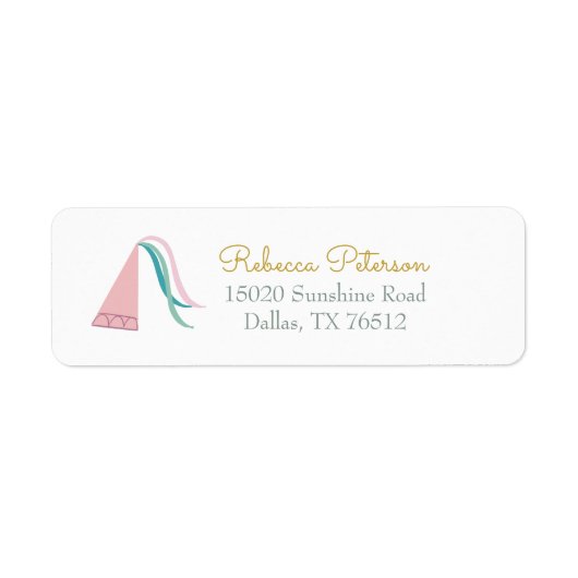 Princess Baby shower Return Address Label (Voorkant)