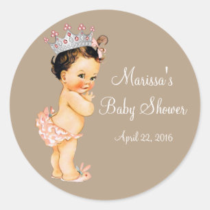 Princess Baby shower Ronde Sticker