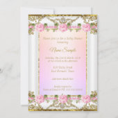 Princess Baby shower Roos Pink Gold White Ethnic Kaart (Achterkant)