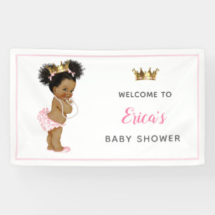  Princess Baby shower Roze achtergrondbanner Spandoek