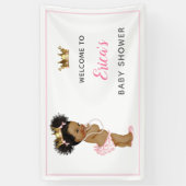  Princess Baby shower Roze achtergrondbanner Spandoek (Verticaal)