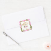 Princess Baby shower Roze Goud Roos Bloemen Sticke Vierkante Sticker (Envelop)