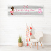 Princess Baby shower Roze Wit Etnisch Spandoek (Insitu)