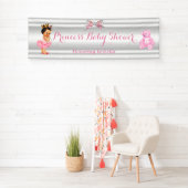 Princess Baby shower Roze Witte Brunette Baby Spandoek (Insitu)