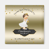 Princess Baby shower Save the Date Elegant Gold Magneet (Voorkant)