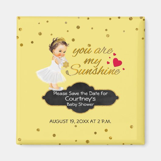 Princess Baby shower Save the Date | Mijn zonnesch Magneet (Voorkant)
