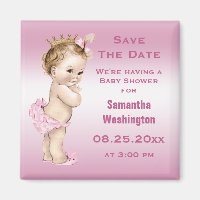Princess Baby shower Save the Date Roze
