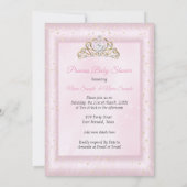 Princess Baby shower Tiara Pink Carriage Kaart (Achterkant)