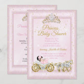 Princess Baby shower Tiara Pink Carriage Kaart (Voorkant / Achterkant)
