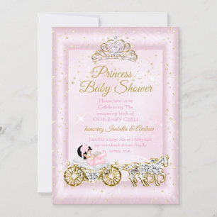 Princess Baby shower Tiara Pink Carriage Kaart