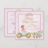 Princess Baby shower Tiara Pink Carriage Kaart (Voorkant / Achterkant)