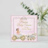 Princess Baby shower Tiara Pink Carriage Kaart (Staand voorkant)