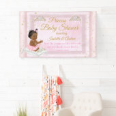 Princess Baby shower Tiara Roze Etnisch Spandoek (Insitu)
