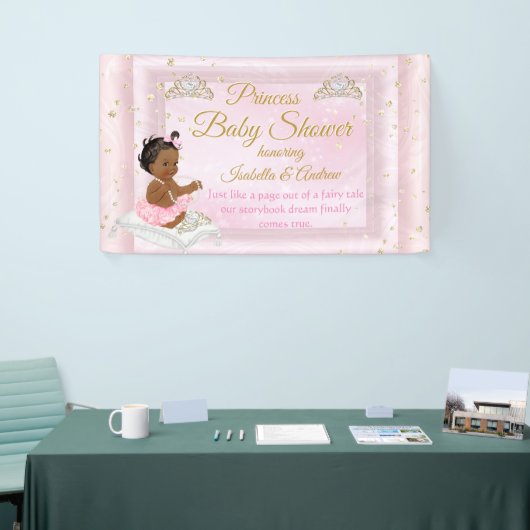 Princess Baby shower Tiara Roze Etnisch Spandoek (Beurs)