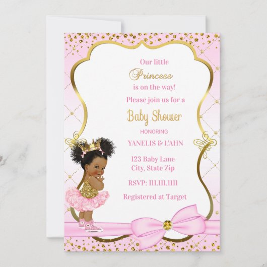Princess Baby shower uitnodiging (Voorkant)