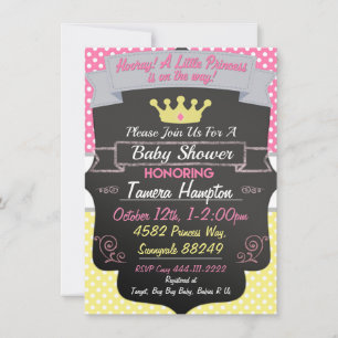 Princess Baby Shower-uitnodigingen Kaart
