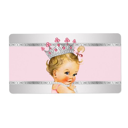 Princess Baby Shower Waterfles Etiket (Voorkant)