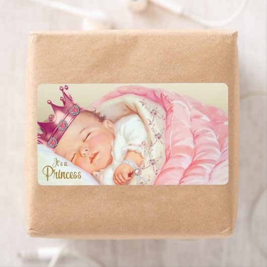  Princess Baby shower Waterflesetiketten Etiket (Insitu)