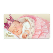  Princess Baby shower Waterflesetiketten Etiket (Voorkant)