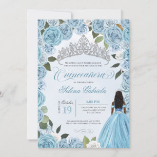 Princess Ball Blue Rozen Cinderella Quinceanera Kaart