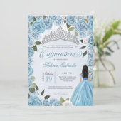 Princess Ball Blue Rozen Quinceanera Kaart (Staand voorkant)