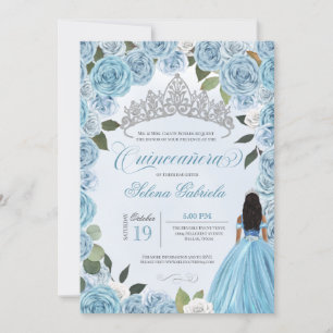 Princess Ball Blue Rozen Quinceanera Uitnodiging