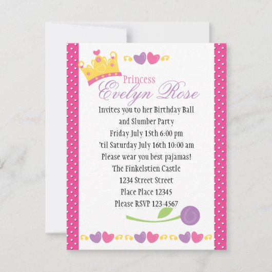 Princess Ball Kaart (Voorkant)