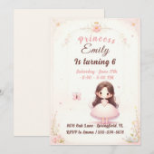 Princess Ballerina Birthday Invitation Kaart (Voorkant / Achterkant)