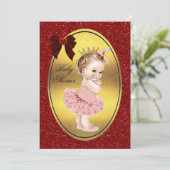 Princess Ballerina Fake Gold Foil Glitter Bow Kaart (Staand voorkant)