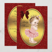 Princess Ballerina Fake Gold Foil Glitter Bow Kaart (Voorkant / Achterkant)