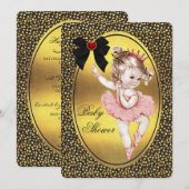 Princess Ballerina Faux Bow Folie & Glitter Shower Kaart (Voorkant / Achterkant)